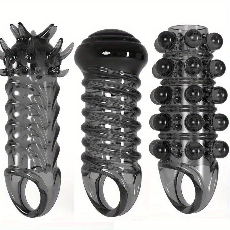 Men's Adult Sex Toy Penis Cover Sleeve Penis Extender Reusable Delay Ejaculation Add More Fun And Excitement