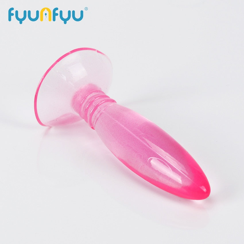 1PC Sucker Anal Plug Jelly Toys Real Skin Feeling Adult Sex Toys Adult Products Anal Plug Beads Sex Toys for Couple