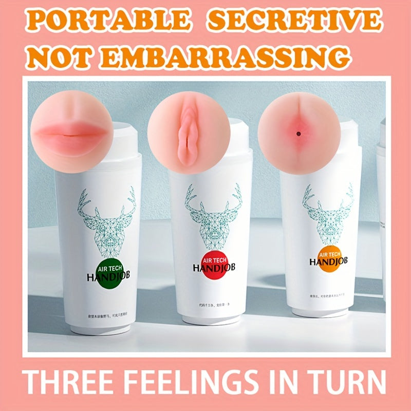 Male Masturbators - Waterproof, Latex-Free Tpe, Manual Pocket Pussy With 3 Realistic Textures For Enhanced Pleasure Male Mastuŕbation Toys Sex Toy For Men Masturbating