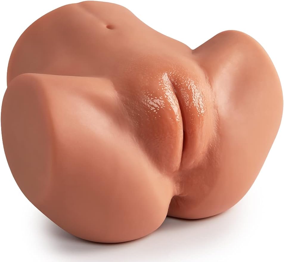 2Kg Brown Male Masturbator Sex Doll with Virgin Tight Labia, 2 Hole Realistic Sex Toy with Strong Suction Channel, Goyha Pocket Pussy Sex Toy for Men Masturbation