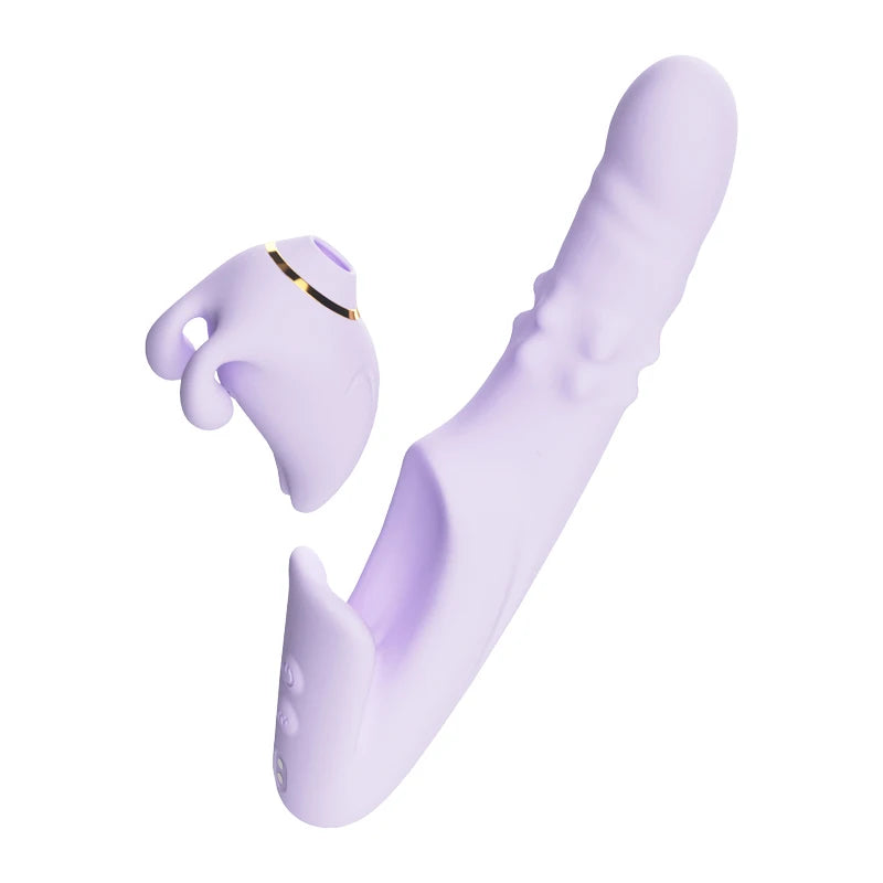 5-in-1 Heating Sucking Vibrator with Telescopic  Rotate Sway – Women's Vagina Vibrator Dildo Penetration masturbator