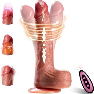 Realistic Dildo Vibrator APP Remote Control Adult Sex Toy Suction Cup 9 Vibrations 3 Thrusting Rotating Swing Heating Modes for 18+ Women