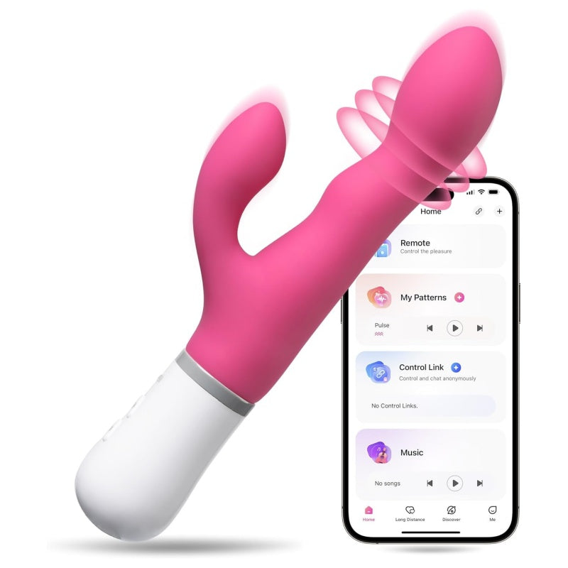 LOVENSE Nora Rabbit Vibrator with APP Control, Pink Vibrator Rabbit with Dual Motor, Clitoral Stimulator Dildo Massager, Sex Toys for Women with Smartphone Wireless