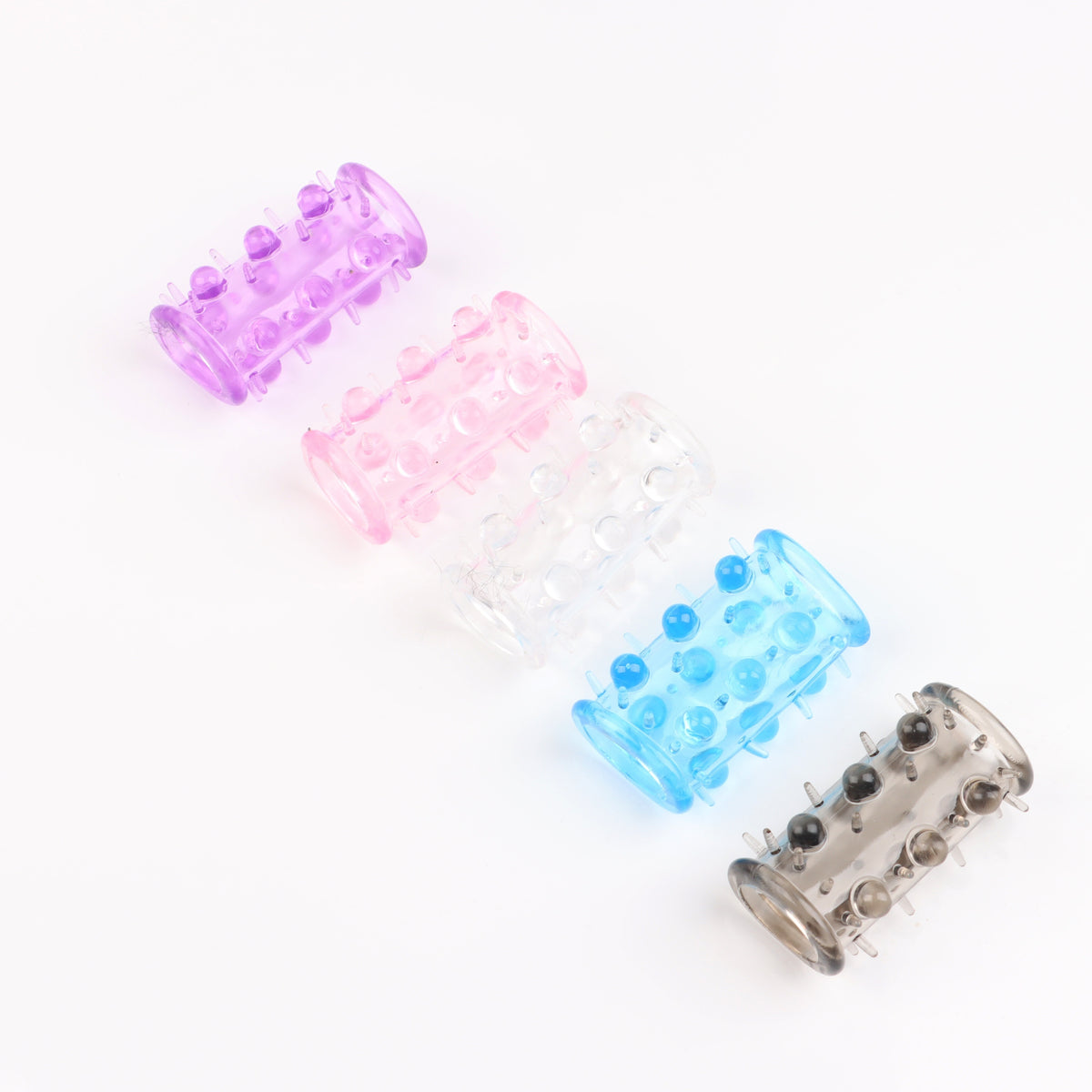Cock Ring Reusable Silicone Long Condom Penis Sleeve Enlarger Glans Particles Condom Lasting Delayed Sex Toys Adult Sexual Dotted Sex Goods