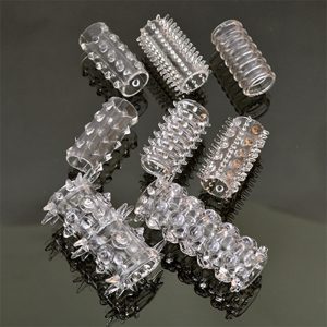 6PCS Penis Extender Erection Condoms Reusable Penis Sleeve Dick Enlargement Sex Toys Cock Ring for Men Delayed Ejaculation Toys
