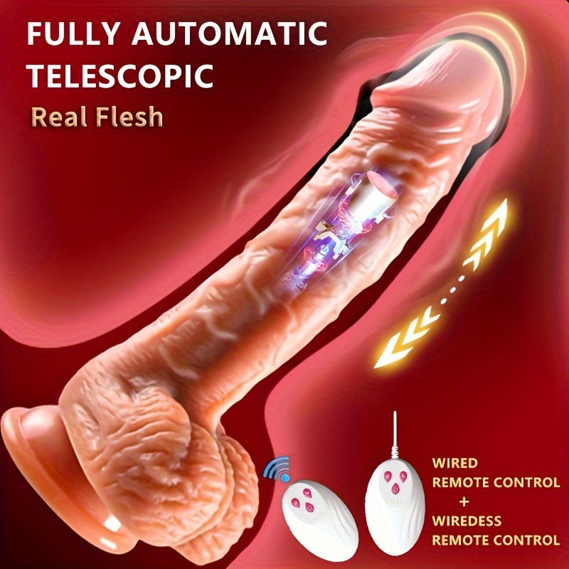 Thrusting Dildo Vibrator For Women, 3 In 1 Realistic Vibrating Dildo With 3 Insertion And 6 Vibration Modes, Remote Control Sex Toy For Female Sexual Pleasure, Adult Toys Female Adult