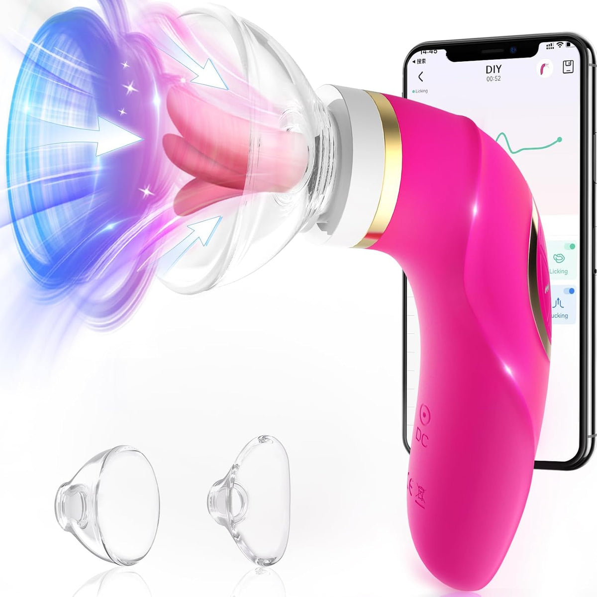 Sucking Vibrator Womens Sex Toys - Upgraded APP Adult Toys, 5 Tongue Licking Vibrators, 8 Auto & 1 Manual Suction Sex Toy, Nipples Anal Clitoral G Spot Vibrator Stimulator for Female Couples Sex Toys