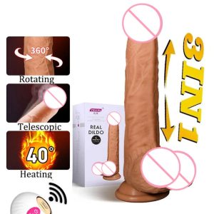 Automatic Telescopic Dildo Vibrator Female Masturbation Rotation Stimulation Big Fake Dick Thrusting Penis Sex Toys For Women