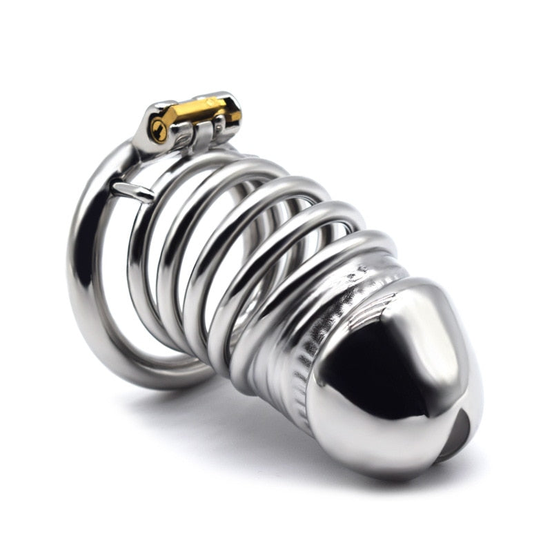 BDSM Adult Sex Toys Penis Cage Dick Ring Chastity Fetish Gay Slave Penis Extender Stainless Steel CB Lock Leten Scrotum