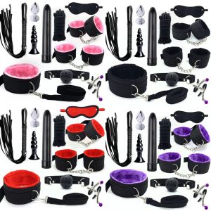 Bondage BDSM Kits Exotic Rope Play Sex Products for Adults Games Handcuffs Sexy Plush Toy for Couples Exotic Accessories 11pcs