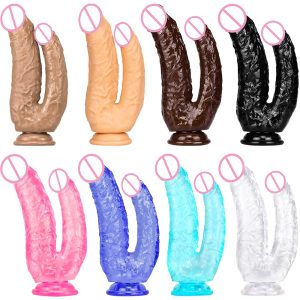 ดูดถ้วยคู่ Dildo Femme Sexshop Buttplug เลสเบี้ยน Jouet Sexuel สำหรับผู้ใหญ่ Sextoy อวัยวะเพศชายเกย์พระเจ้า Gode เร้าอารมณ์ Dick Anal Consolador