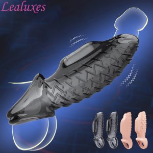 ชาย Ejaculation Delay Cock แขนแหวนอวัยวะเพศชาย Vibrating G จุดกระตุ้น Vibrator Dick ขยาย Extender เพศของเล่นสำหรับผู้ชาย