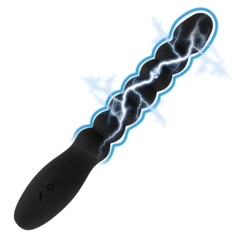 Electric Shock Anal Vibrator Pulse Sex Toy Anal Beads Vibrators Gay Prostate Massage Silicone Butt Plugs For Couple
