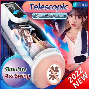 Leten A380 III อัพเกรดลูกสูบ Telescopic Masturbator ความร้อนช่องคลอด Thrusting Moaning เครื่องสำเร็จความใคร่ด้วยตัวเองเพศของเล่นสำหรับผู้ชาย