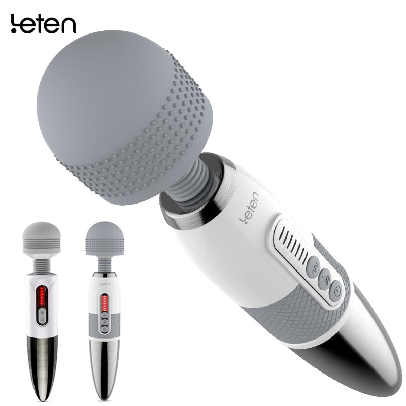 Leten Lightning Huge Head Vibrator for Female Masturbation, AV Magic Wand Massager Nipple Clitoris Stimulator Sex Toys for Woman