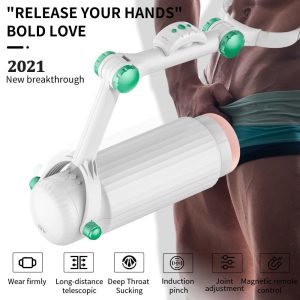 New Automatic Telescopic Wearable Male Masturbator Adjustable Articulate Arm Oral Anal Sex Machine Sex Toys for Men Masturbation