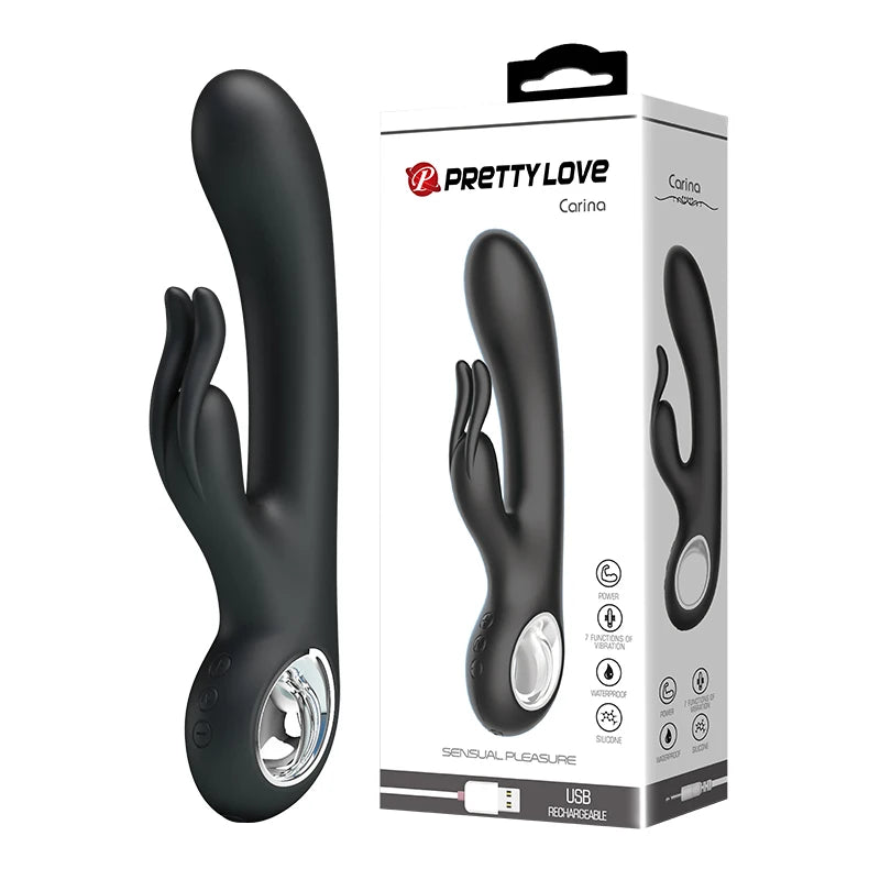Pretty Love USB Rechargeable 7 Mode Rabbit Vibrator Clitoris Stimulator Adult Sex Toys for Women Female Masturbator Gay Toys