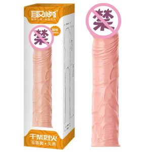 Reusable Penis Extend Sleeve Realistic Dildo Sex Accessories Ring Adult Sex Toy for Men Dildo Condom Cock Erotic Product Shop 18