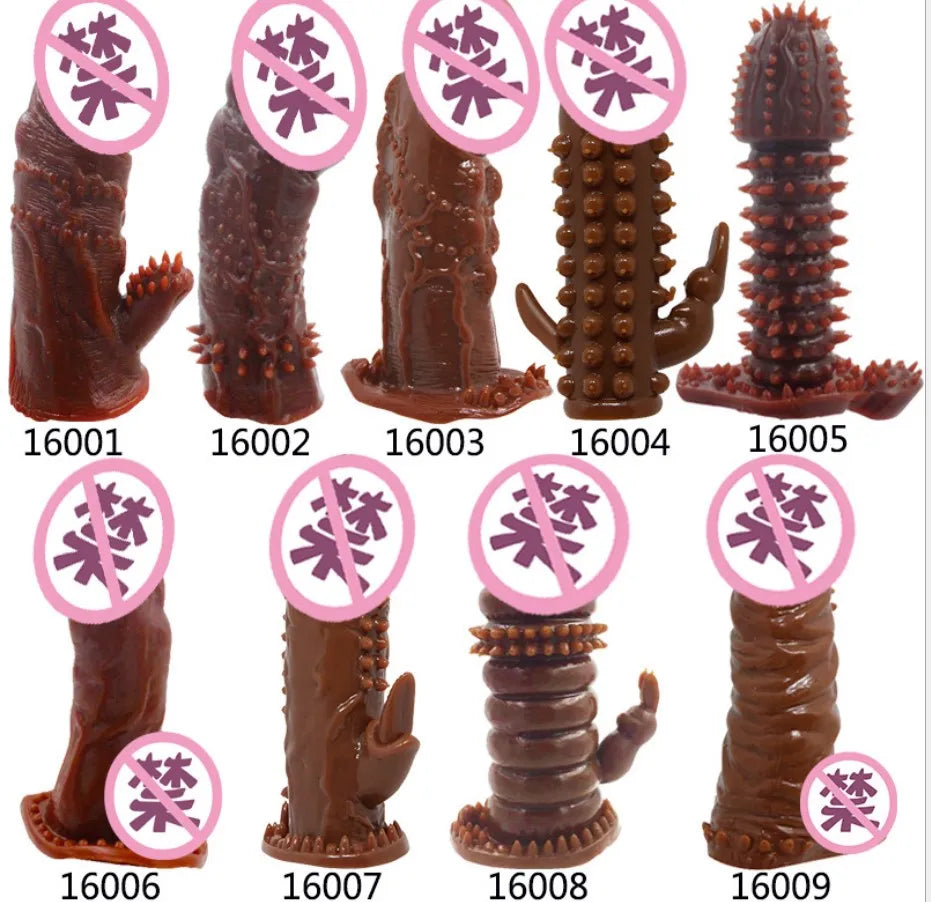 Reusable Penis Sleeve Penis  Condom Cock Dick Sex Toys For Men Enlargement Time Delay