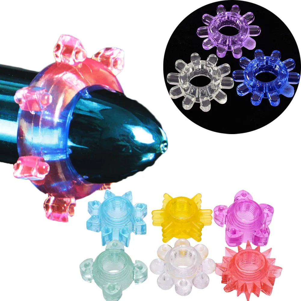 5pcs Lasting BASICS Tickler Cock Ring Multipack Thorn Penis Male Extra Delay Ejaculation More Hard Prevent Impotence Lock Lots