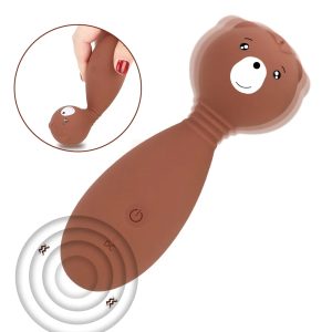 Clitoris Stimulator G Spot Vibrator Cute Bear 12 Speeds Vibrating Dildo 360 Degree Rotation Sex Toys for Women