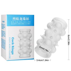 1Pc  Penis Ring Extension Sleeve Massager for Men Stronger Erection Delay Ejaculation Adult Sex Toy Cock Rings