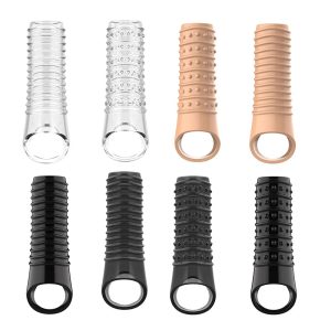 Penis Ring Extension Sleeve Reusable Cock Rings Delay Ejaculation Condoms Male Penis Sex Toys For Men Adult 18 No Vibrator