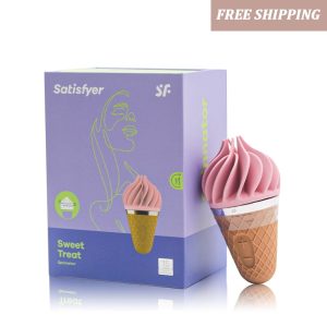 เยอรมนี Satisfyer Sweet Treat Ice Cream Cone Vibrator เพศของเล่นสำหรับหญิงนุ่มซิลิกาเจล Clitoris Stimulator UYO Mini ผู้ใหญ่ของเล่น