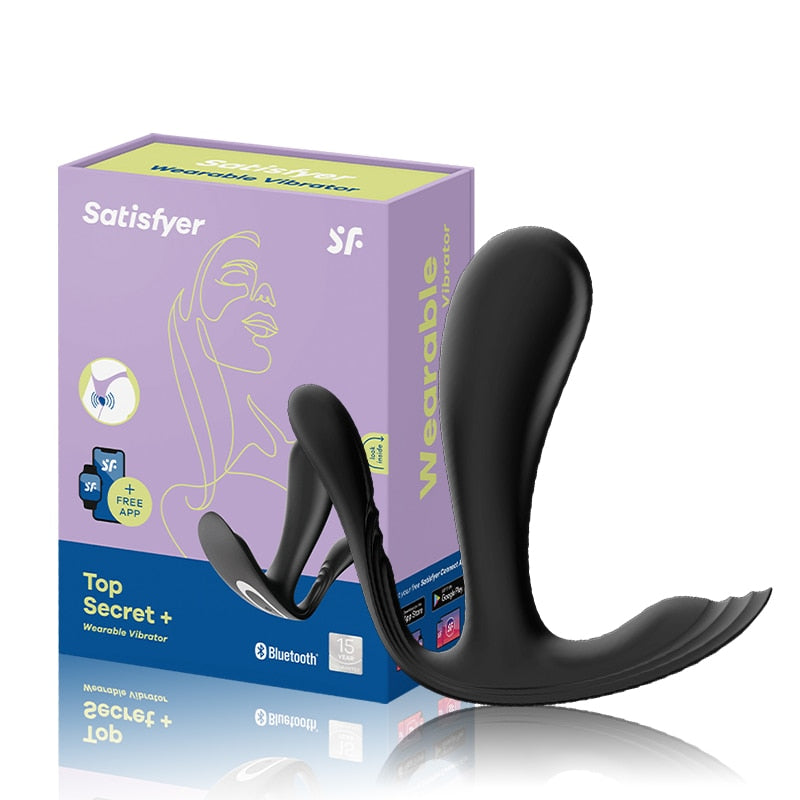 Satisfyer Top Secret + สวมใส่ Vibrator ซิลิโคน App รีโมทคอนโทรลสั่นสะเทือนสำหรับผู้หญิง Anal Plug G-Spot Clitoris Stimulator