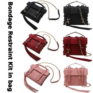 Sex Bondage BDSM Kit Restraints Set Sex Toys with Hand Cuffs Ankle Cuff Bondage Collection & Whip & Collar Choker SM Games