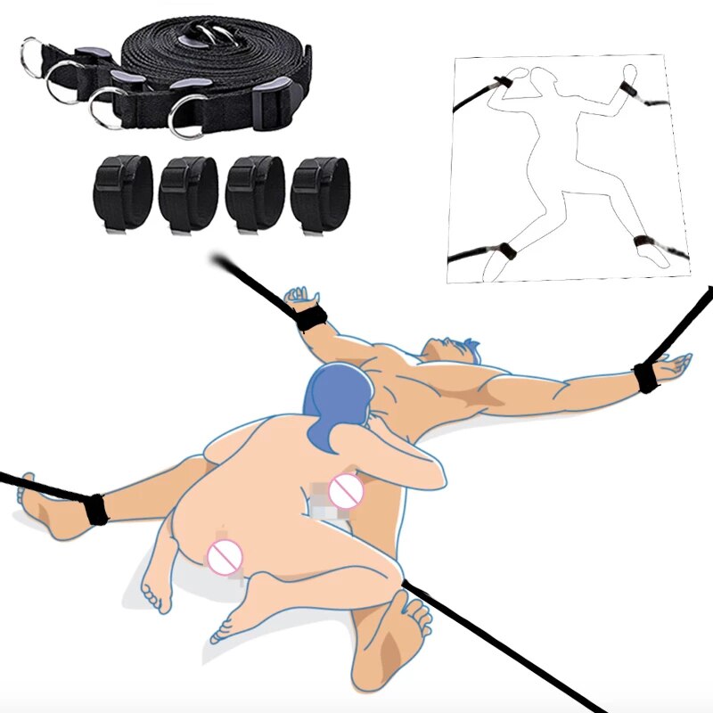 Sex Products Restraint Bed Flirt Restraints Adult Games BDSM Bondage Set Handcuffs Ankle Cuff Sex Toys for Women Slave Fetish