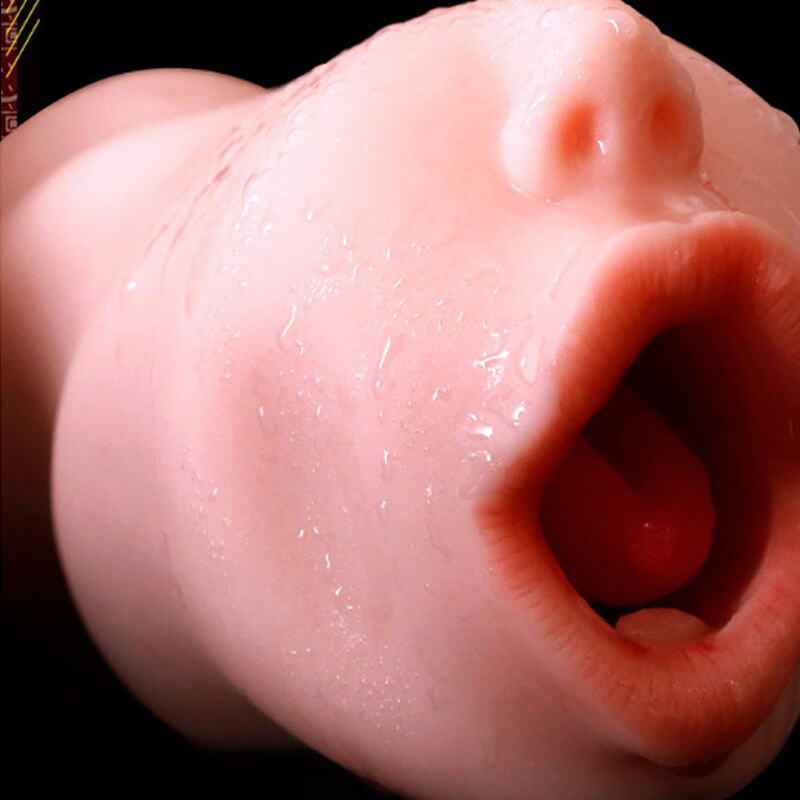 SexToys ชาย Masturbator คัพ Realistic ช่องคลอดประดิษฐ์ซิลิโคนพ็อกเก็ตหีลึกลิ้นดูดของเล่นสำหรับผู้ใหญ่สำหรับผู้ใหญ่