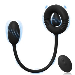 Cock Ring with Prostate Massager Anal Vibrator Silicone Pleasure Penis Ring Anal Butt Plug for Men Couples Adult Sex Toys