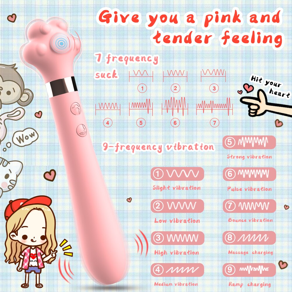 Soft น่ารัก Cat Claw Double Vibrator ซิลิโคนกันน้ำ Wand Masturbator เพศของเล่นสำหรับหญิงช่องคลอด G-Spot Anal นวด Shop