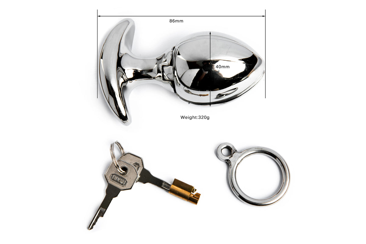Stainless Steel Anal Lock,Anal Vaginal Dilator,Openable Anal Plugs Heavy Anus Beads Lock, Anal Sex Toys, Adult Game M096