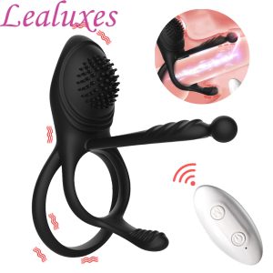 รีโมทคอนโทรลไร้สายอวัยวะเพศชายแหวน Vibratior Delay Ejaculation Vibrating Cockring กระตุ้น Clitoris เซ็กซ์ทอยสำหรับชายคู่
