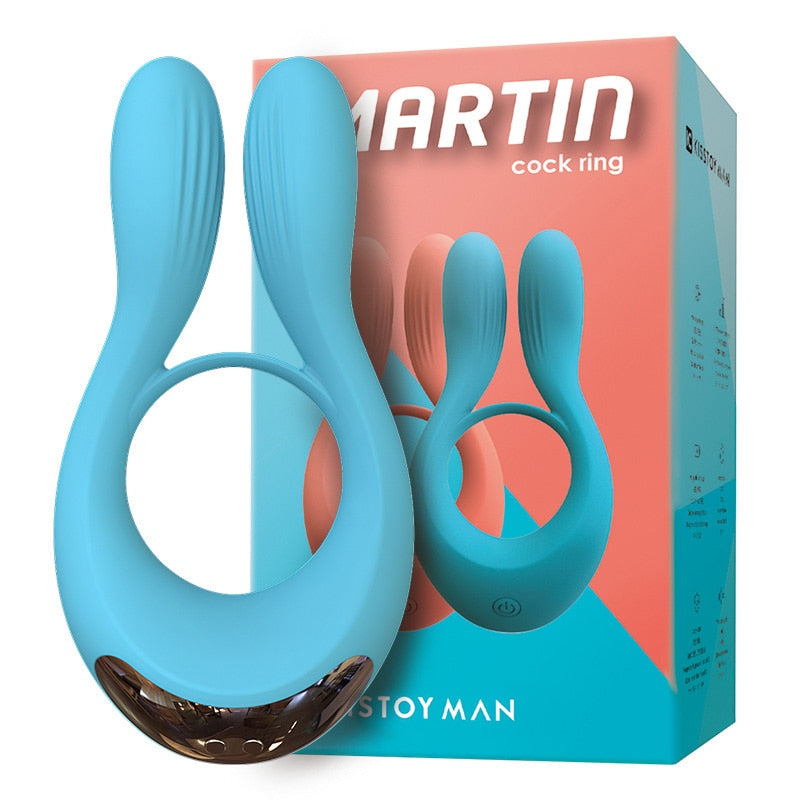 ชาย Vibrator Cock แหวนล็อคแหวนซิลิโคนอวัยวะเพศชายการสั่นสะเทือนแหวนชะลอการ G-Spot กระตุ้นคู่ของเล่น