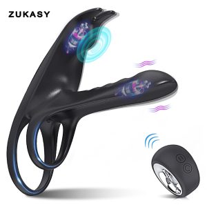 คู่ Vibrator Dual มอเตอร์ Cockring ไร้สาย Cock แหวนอวัยวะเพศชายผู้ใหญ่ของเล่นเซ็กซี่ชาย Delay Ejaculation Penisring