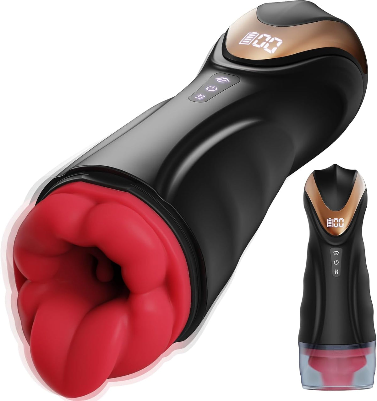 Automatic Male Masturbator with 9 Vibration & 5 Suction Modes - Heating Oral Blowjob Stroker (Black)