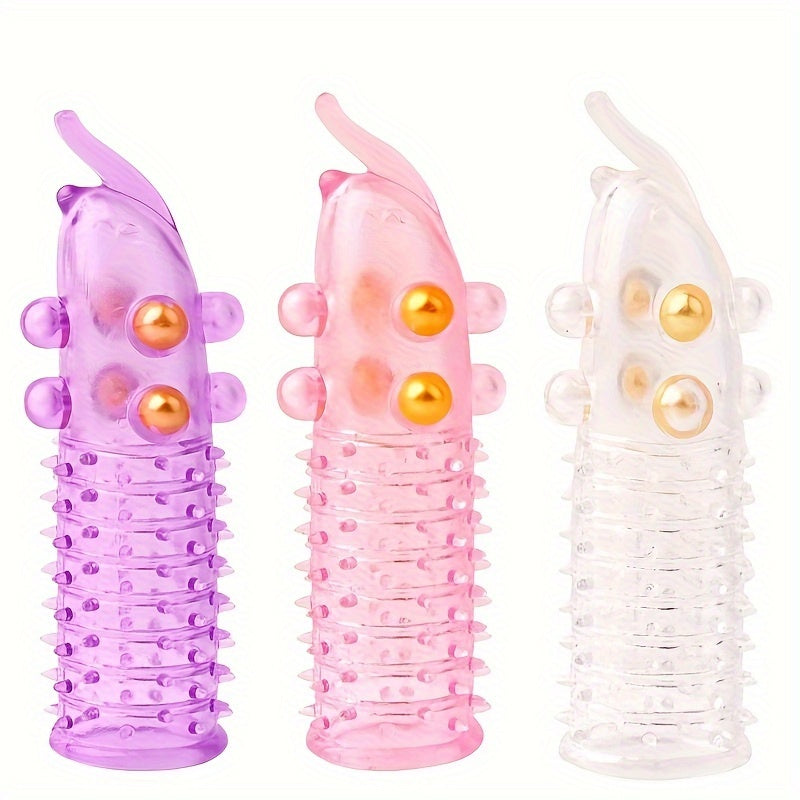 Men's Wolf Teeth Penis Sleeve With Bead,  Accessory For Longer Stronger Erection Ejaculation Delay Pleasure Enhancing, Transparent Elephant Nose Cock Condom For Men Couples