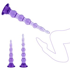 Jelly Anal Beads with Suction Cup – Graduated Anal Plug Prostate Massager