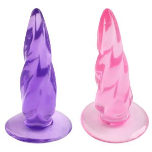 Soft Jelly Tower Anal Plug with Strong Suction Cup – Waterproof Prostate Massager