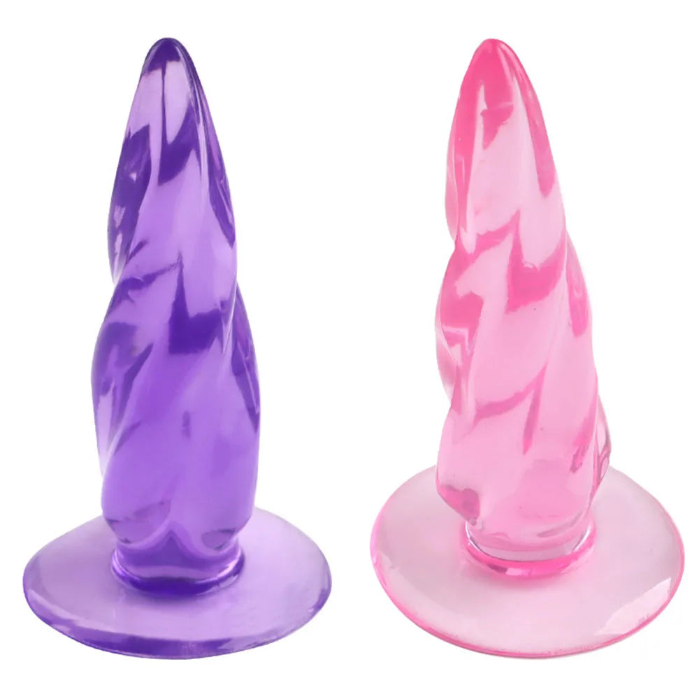 Soft Jelly Tower Anal Plug with Strong Suction Cup – Waterproof Prostate Massager
