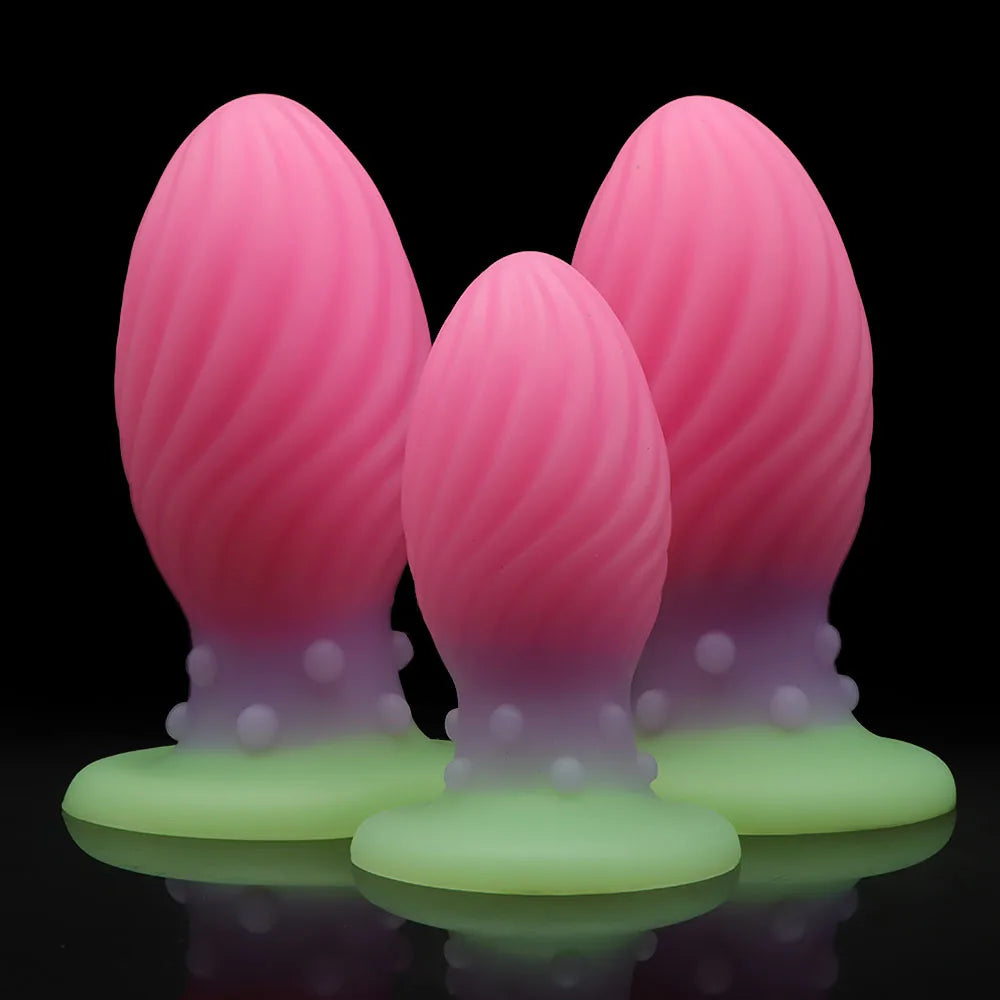 Huge Anal Plug with Luminous Suction Cup – Liquid Silicone 45-70mm Prostate Massager