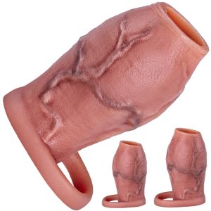 Thicken Cock Sleeve Lock Sperm Penis Ring Adult Men Sex Toy Enlarged and Soft Silicone Dick Sleeve Enlargement Sexy Toy Male 18+