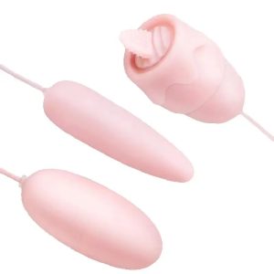 ไข่สั่นแบบมีสาย 3 หัว ชนิดเสียบ USB (โหมดลิ้นรัว + หัวทรงมน + หัวทรงแหลม) ปรับสั่นได้หลายระดับ ซิลิโคนนุ่มพิเศษ