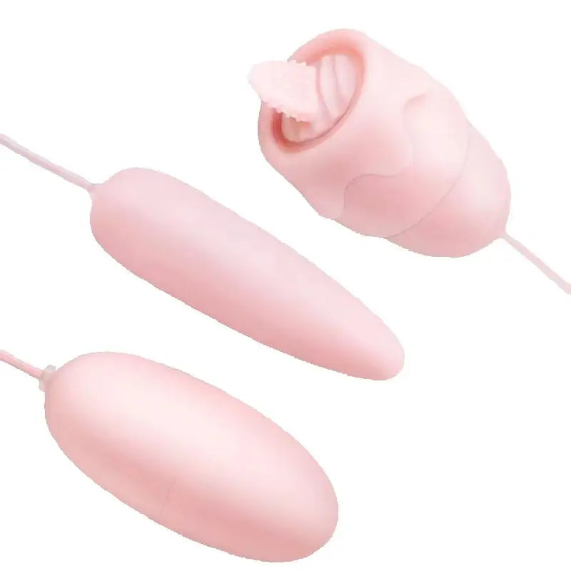 ไข่สั่นแบบมีสาย 3 หัว ชนิดเสียบ USB (โหมดลิ้นรัว + หัวทรงมน + หัวทรงแหลม) ปรับสั่นได้หลายระดับ ซิลิโคนนุ่มพิเศษ