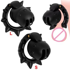 BDSM Spike Design Chastity Cage 3D Printed Chastity Lock Sissy Penis Bondage Abstinence Cock Ring Adult Sex Toys for Man Gay 18+