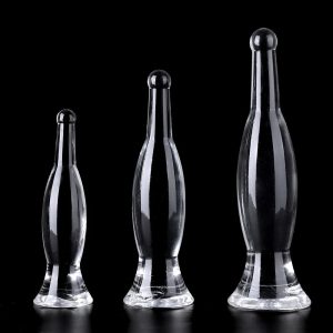 Crystal Bottle-Shaped Soft TPE Anal Dilator - 3-Size Large Butt Plug Dildo Adult Sex Toy for Women